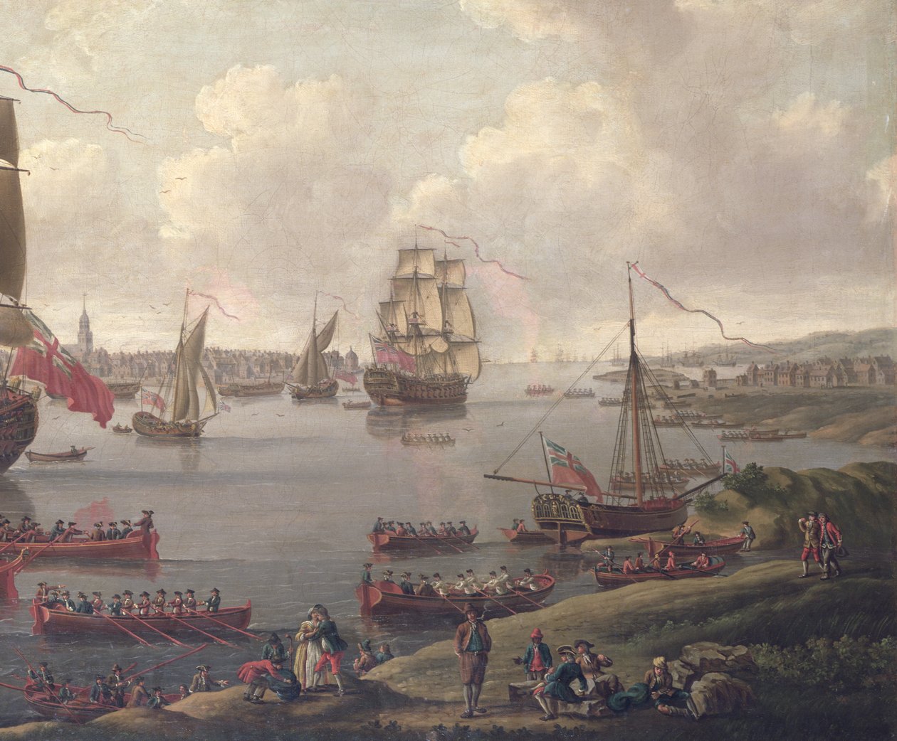 Näkymä Thamesiin, 1761 (yksityiskohta kuvasta 18935) tekijältä English School