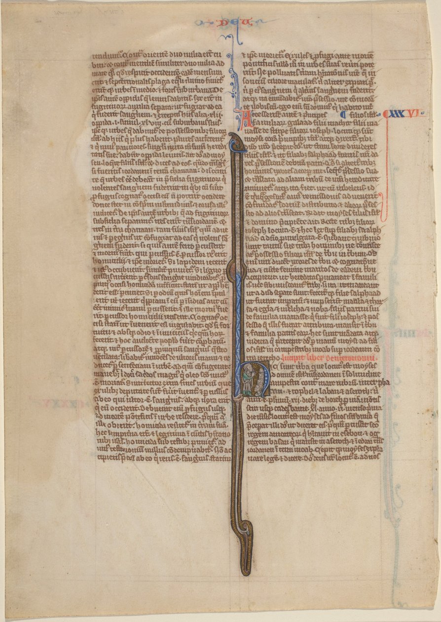 Käsikirjoitus lehti Raamatusta (5. Moos.) tekijältä English 13th Century