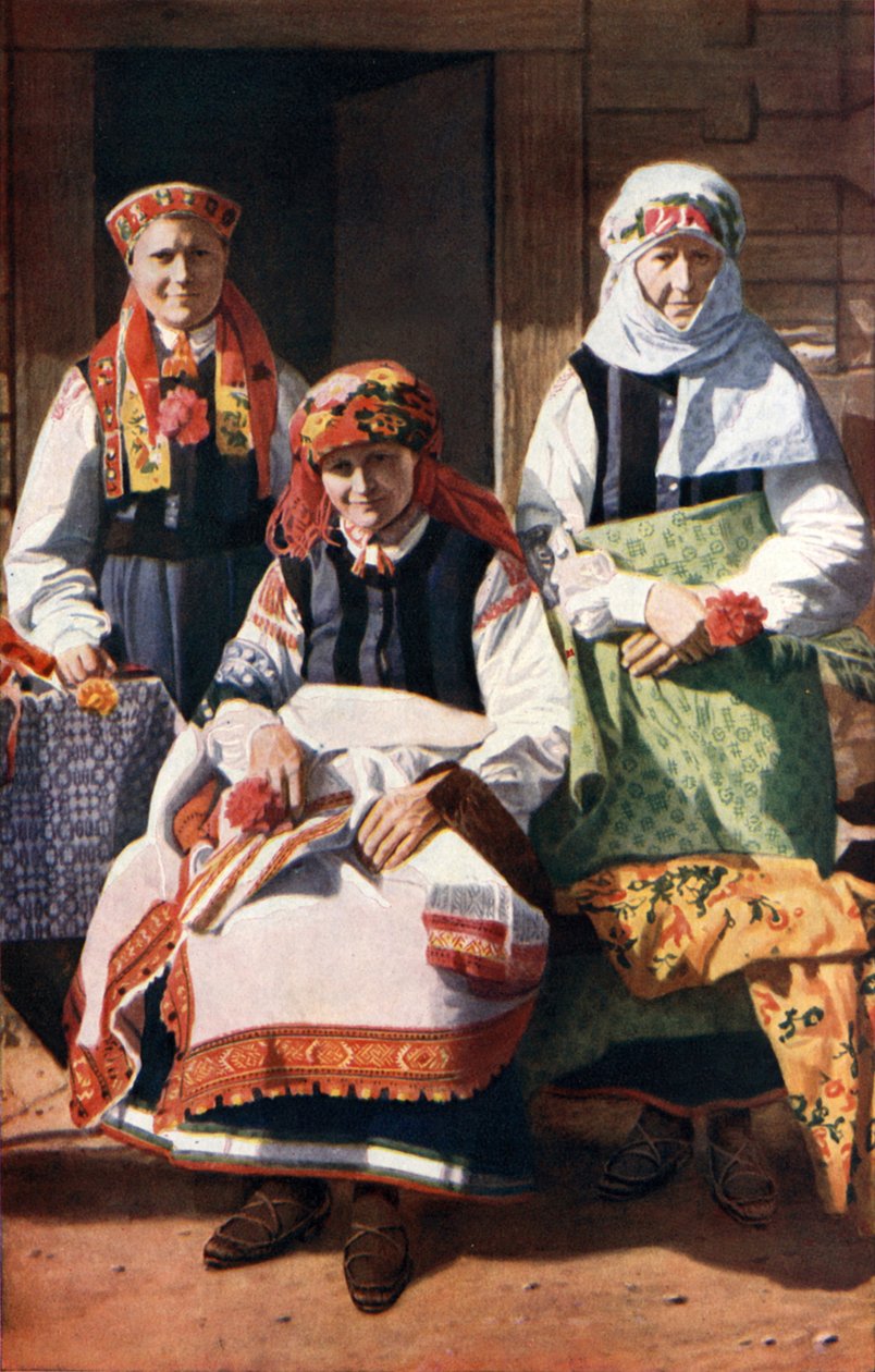 Latvia: Rucavan talonpoikaiset broiderit (värikuva). tekijältä English Photographer