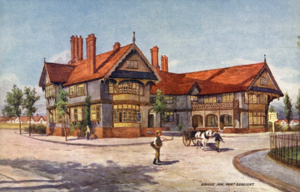 Bridge Inn, Port Sunlight (väri litho) tekijältä English School