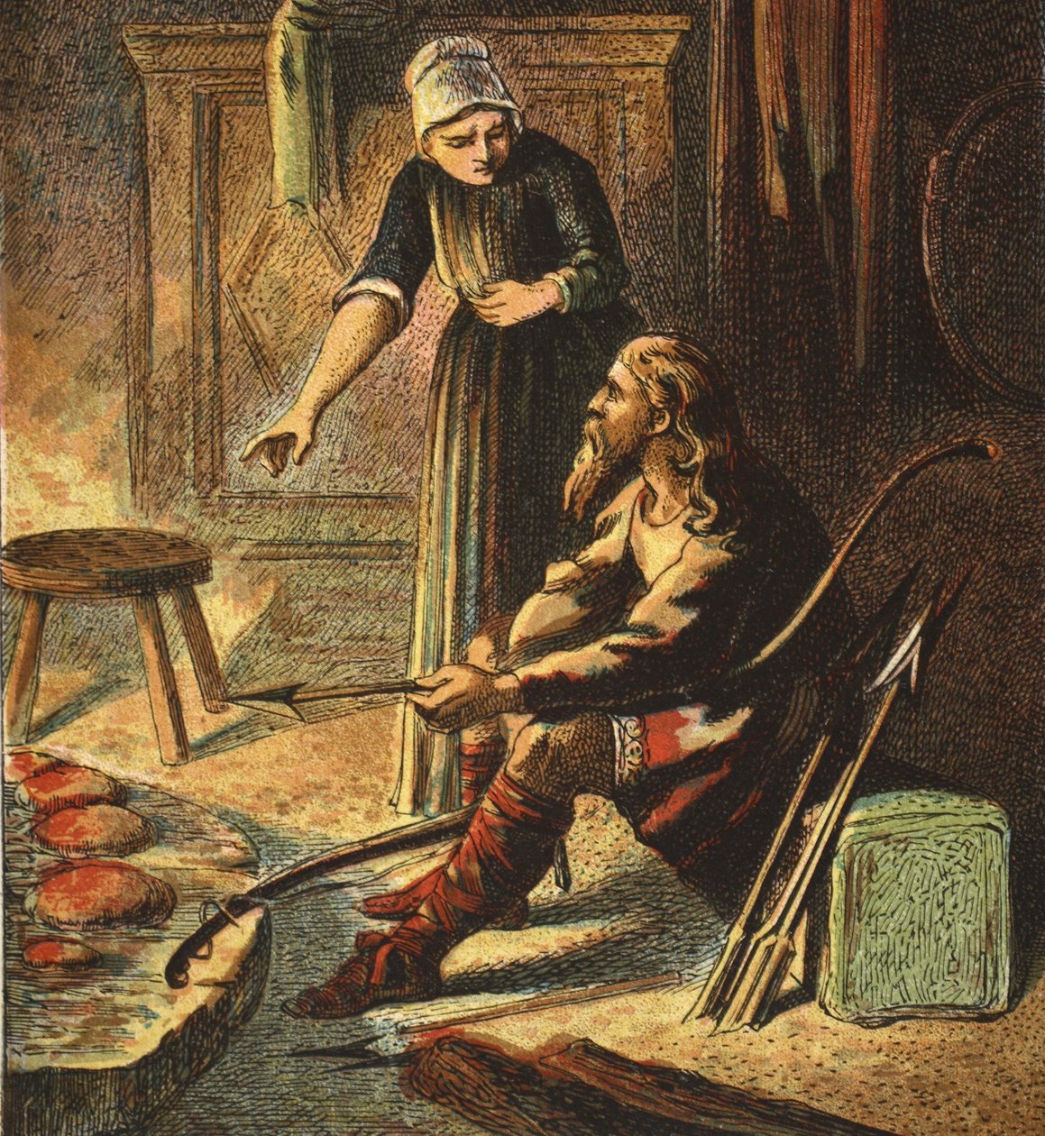 Kuningas Alfred ja kakut, pubi. 1890 tekijältä English School