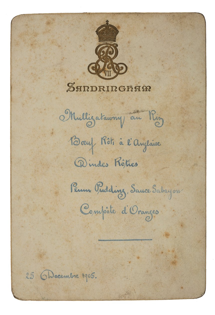 Menu joulupäivälle Sandringhamissa tekijältä English School