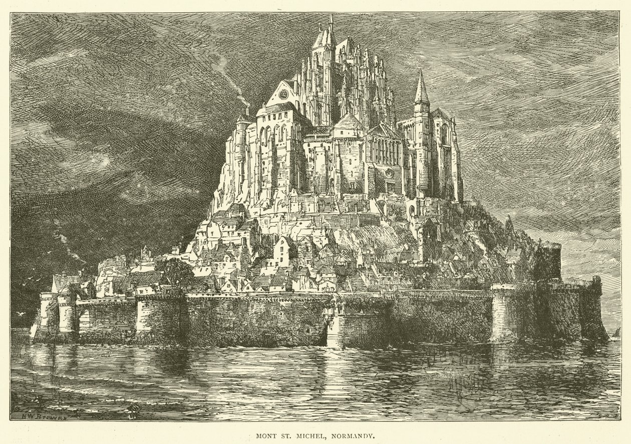 Mont St Michel, Normandia (kaiverrus) tekijältä English School