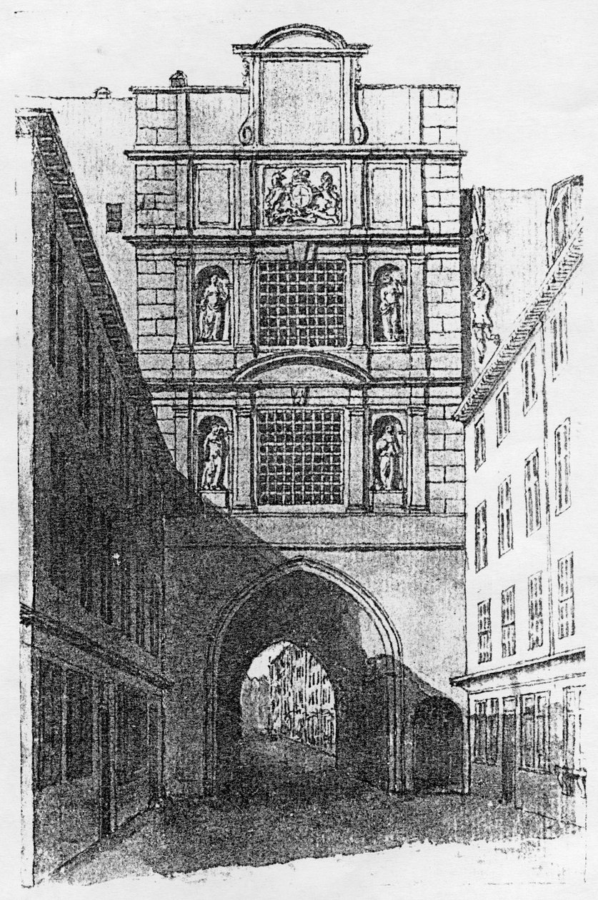 Newgate Prison (litho) (bw kuva) tekijältä English School