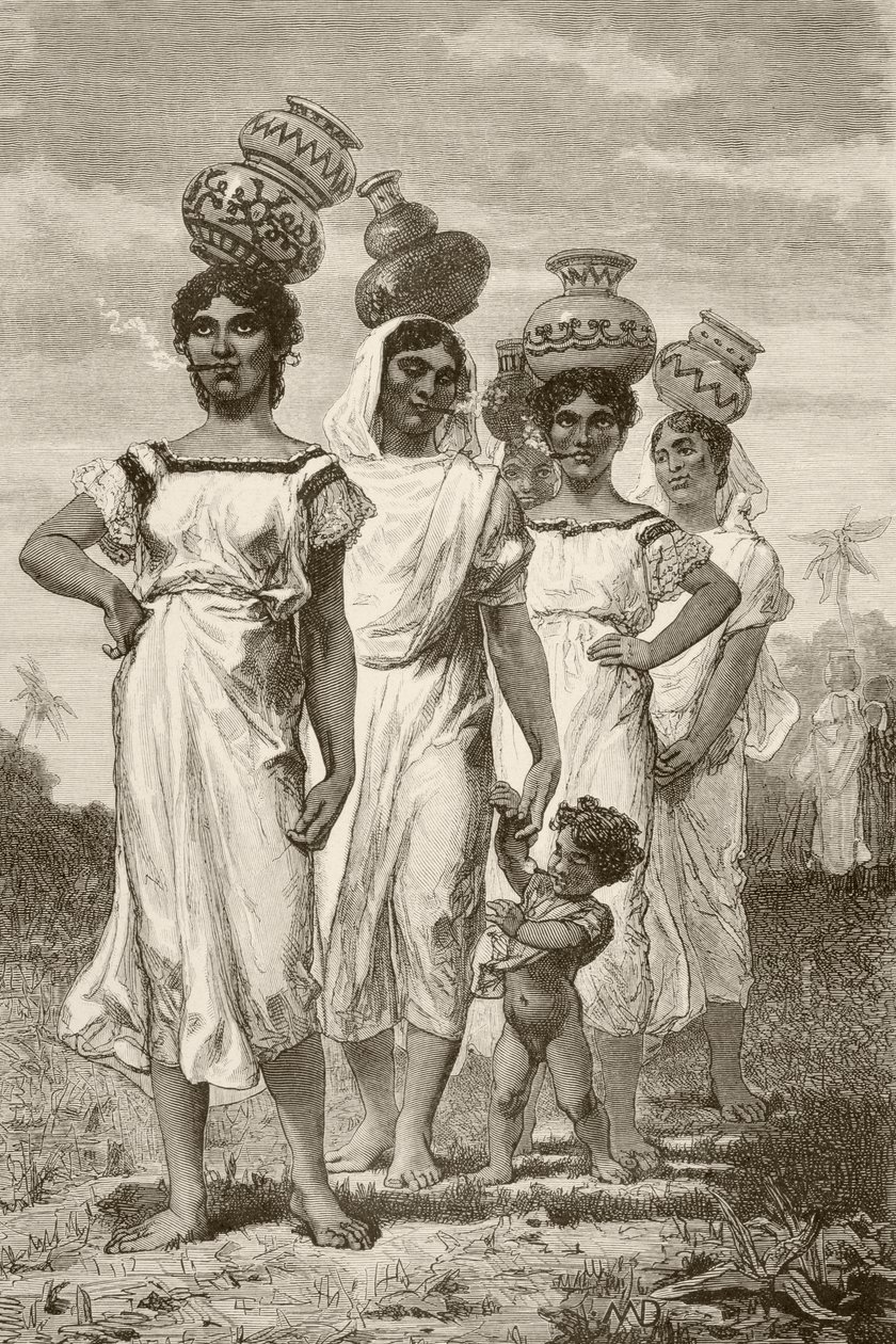 1800-luvun paraguaylaiset maalaistytöt (litho) tekijältä English School