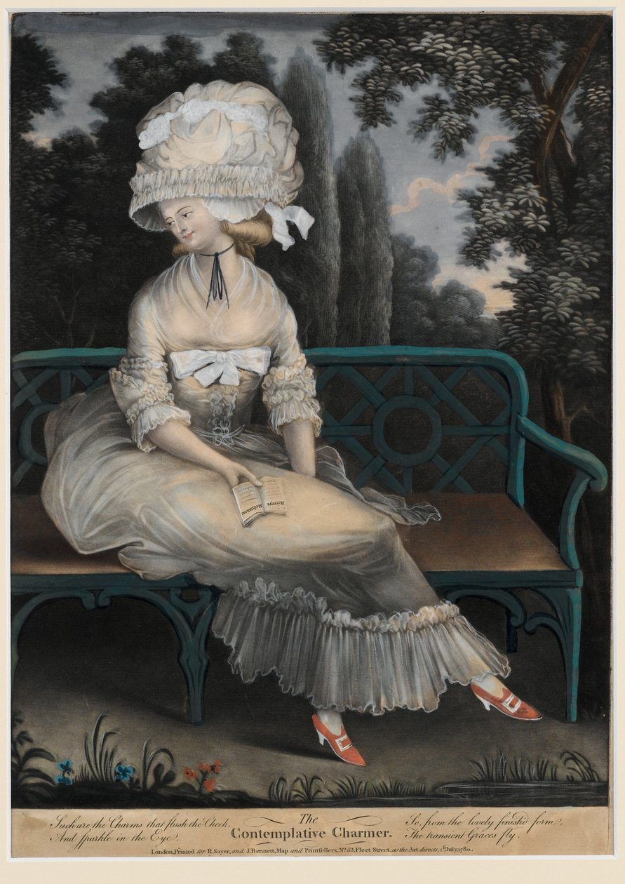 The Contemplative Charmer, 1780 (käsinvärinen mezzotint) tekijältä English School