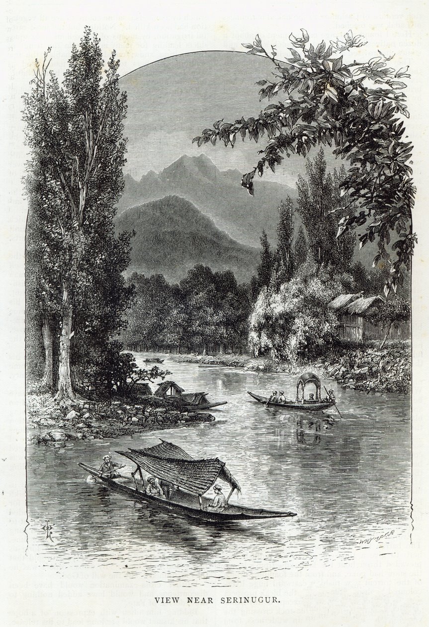 Näkymä lähellä Serinuguria, Leisure Hourista, 1888 tekijältä English School