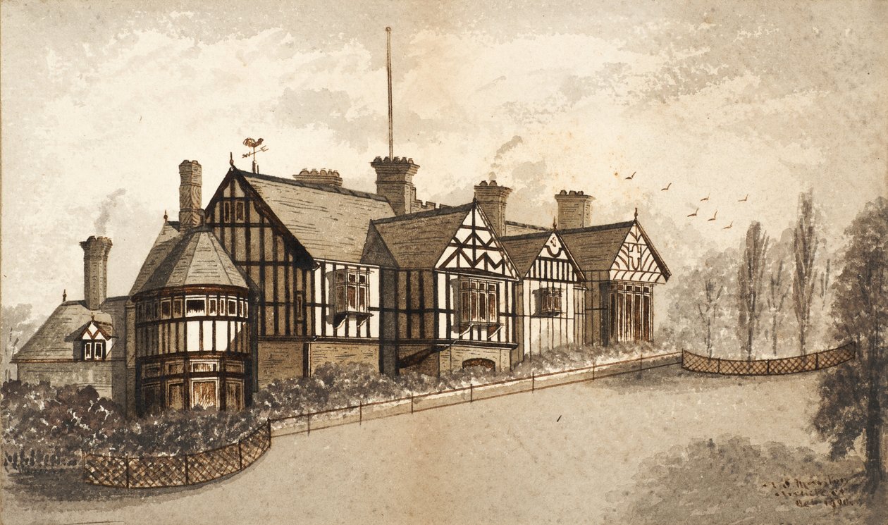 Wightwick Manor (muste paperille) tekijältä English School