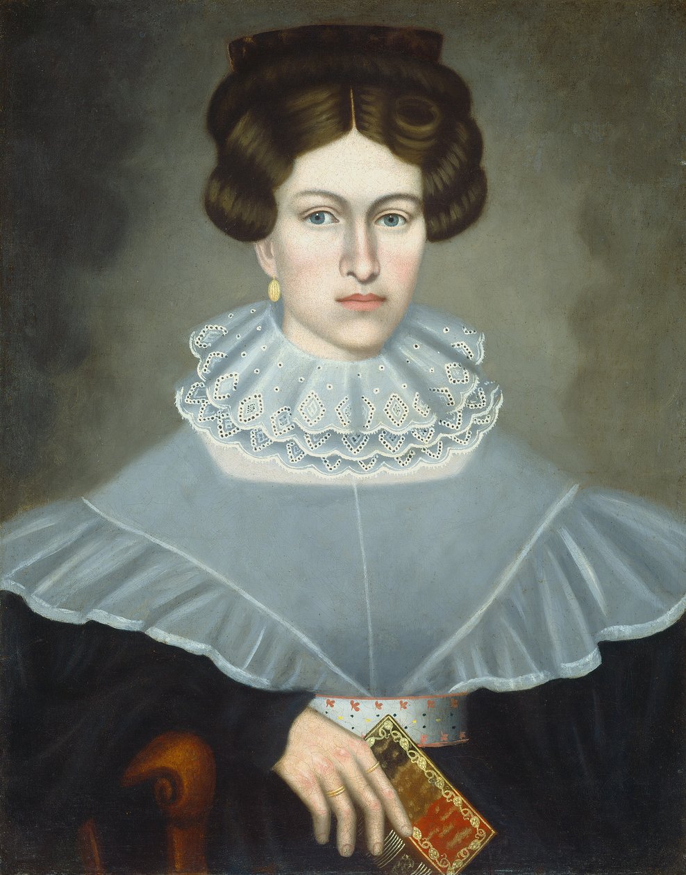 Nainen pitelee kirjaa, c. 1835. tekijältä Erastus Salisbury Field