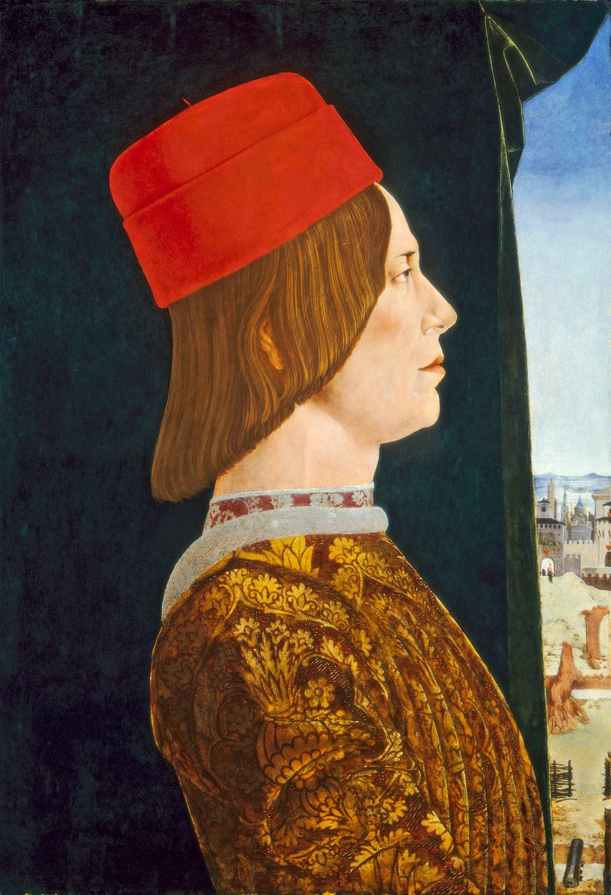 Giovanni II Bentivoglio, n. 1474-77 (tempera paneelissa) tekijältä Ercole de Roberti