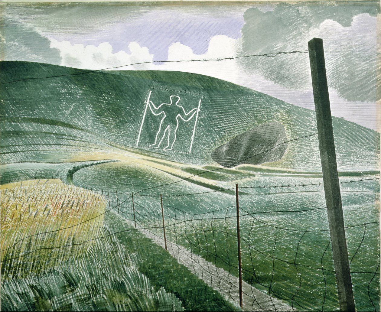 Wilmingtonin pitkä mies tai The Wilmington Giant, 1939 tekijältä Eric Ravilious