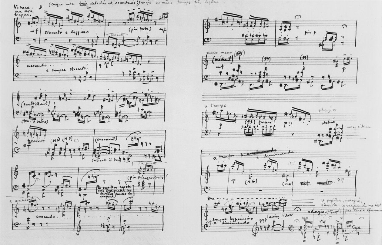 Pisteet (kynä ja muste paperille) tekijältä Erik Satie
