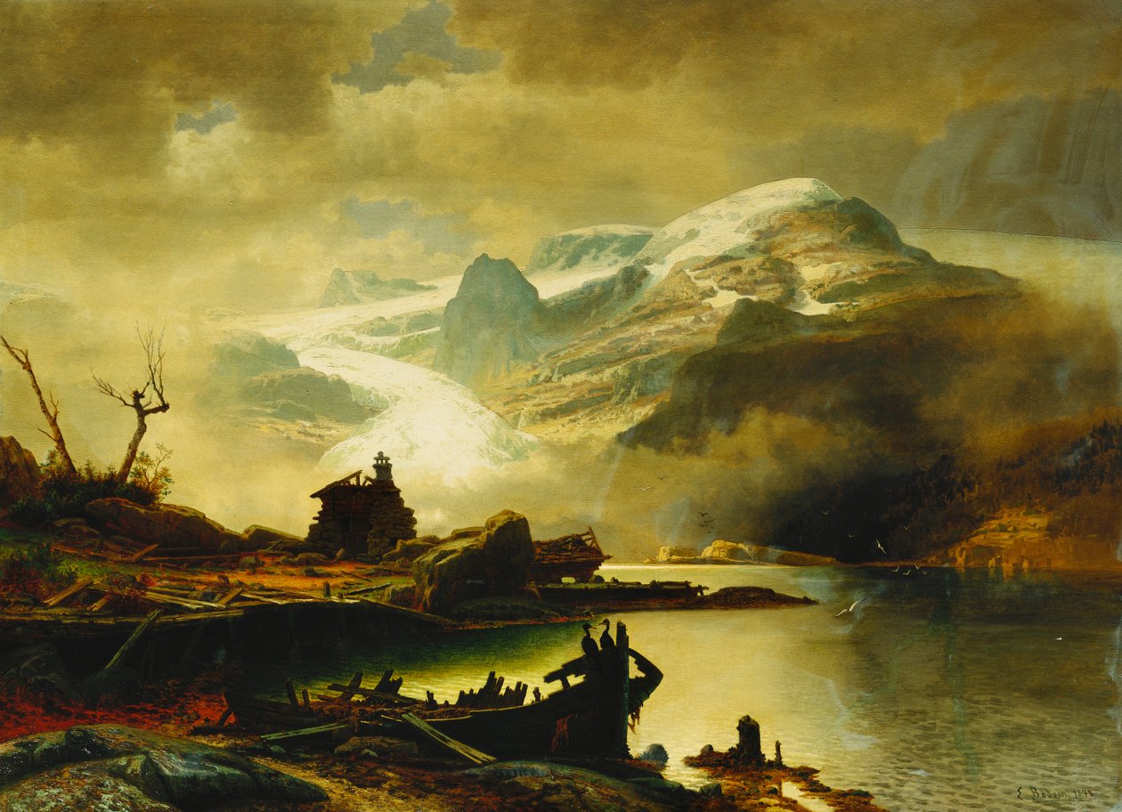 Bondhusin jäätikkö Sunnhordlandissa, 1878 tekijältä Erik Bodom