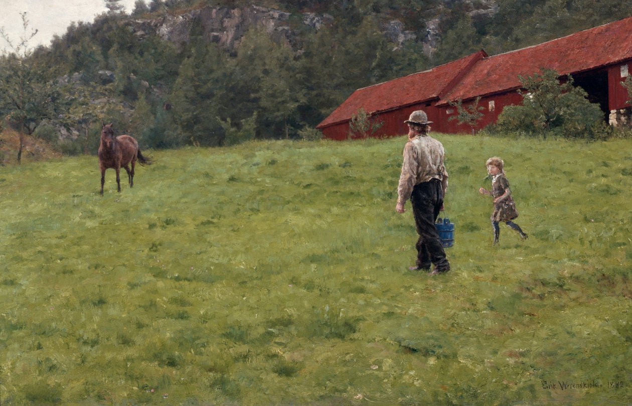 Vettä hevoselle tekijältä Erik Theodor Werenskiold