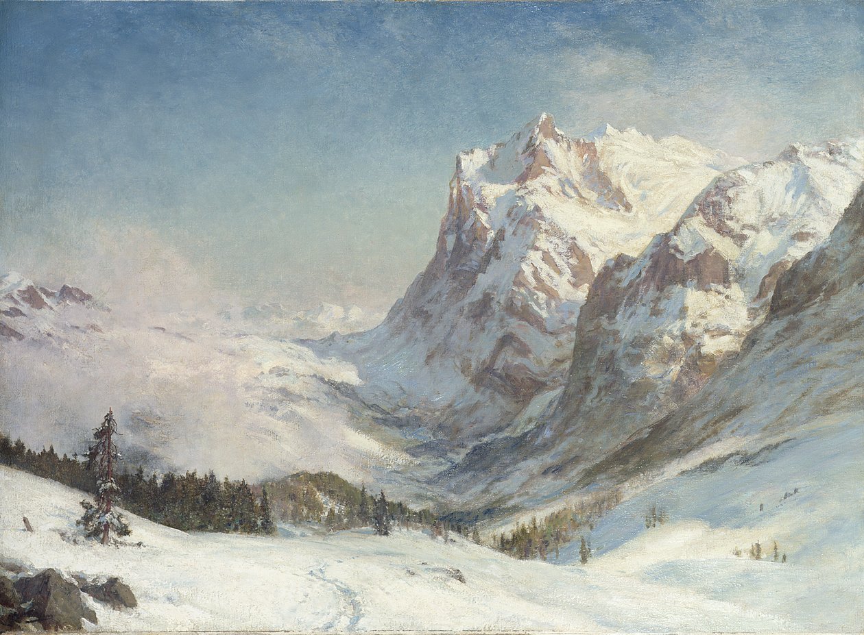 Grindelwaldin laakso, talvi, 1916 tekijältä Ernest Albert Waterlow