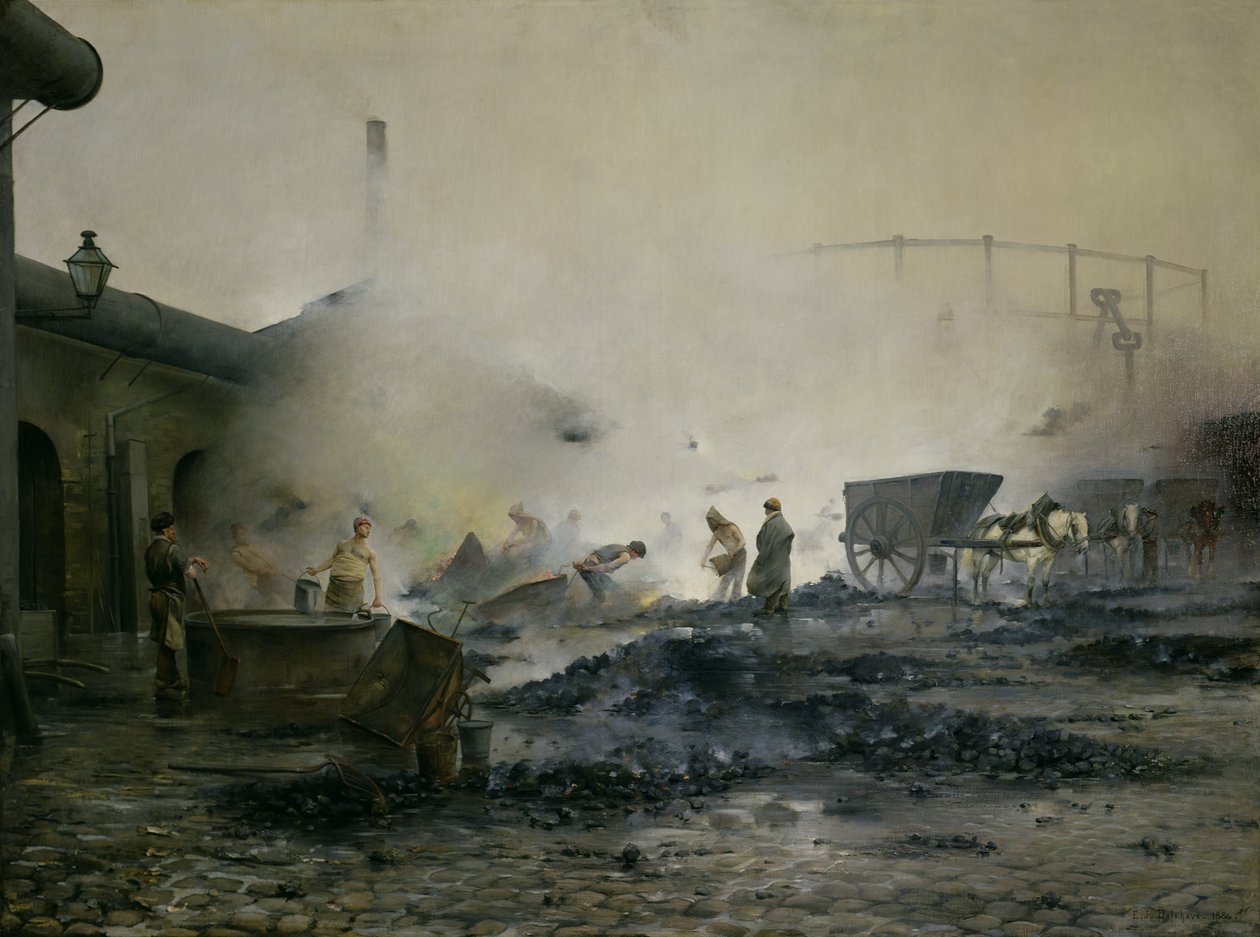 Courcellesin kaasutehdas, 1884 tekijältä Ernest Jean Delahaye