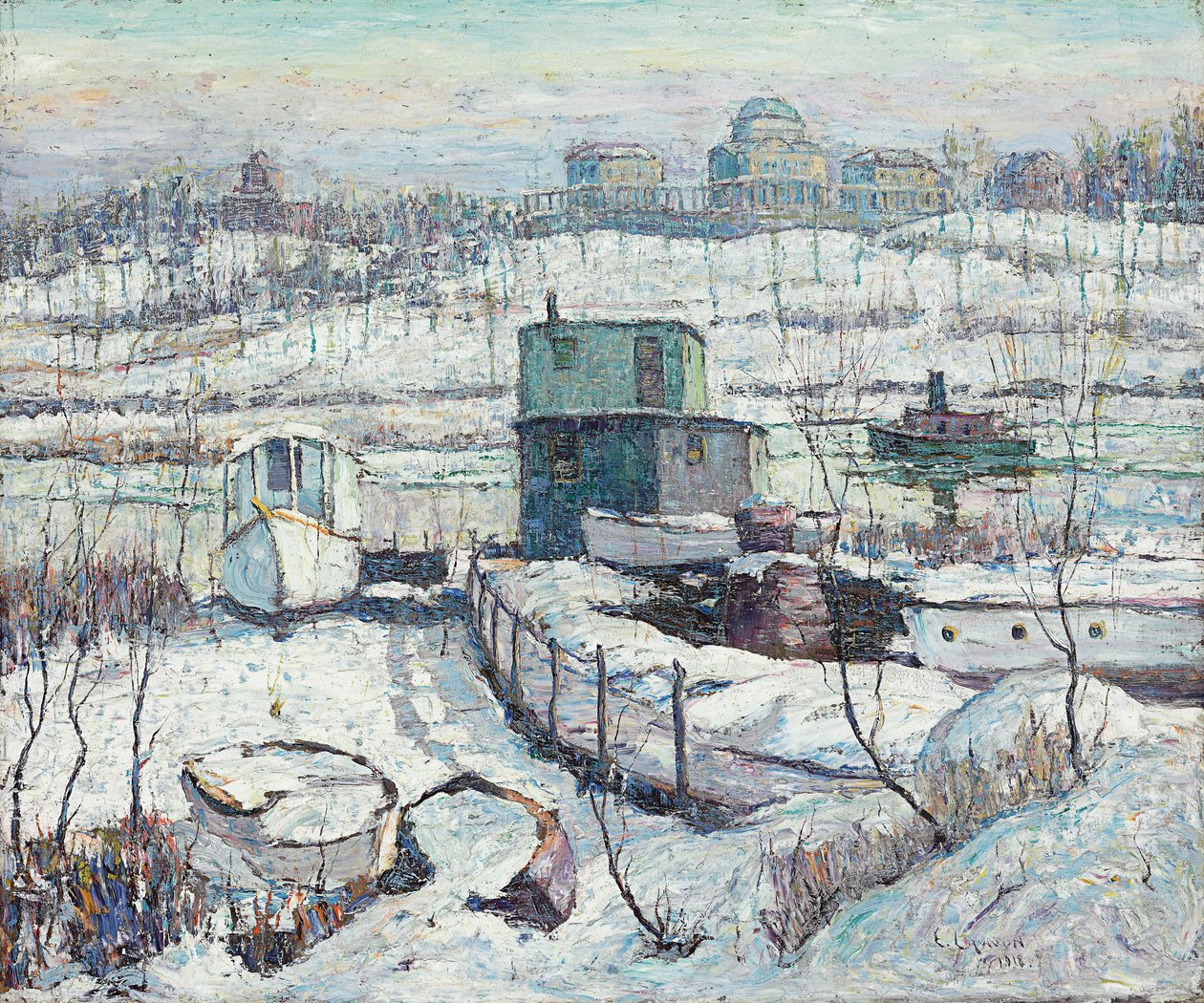 Venevaja, talvi, Harlem-joki tekijältä Ernest Lawson