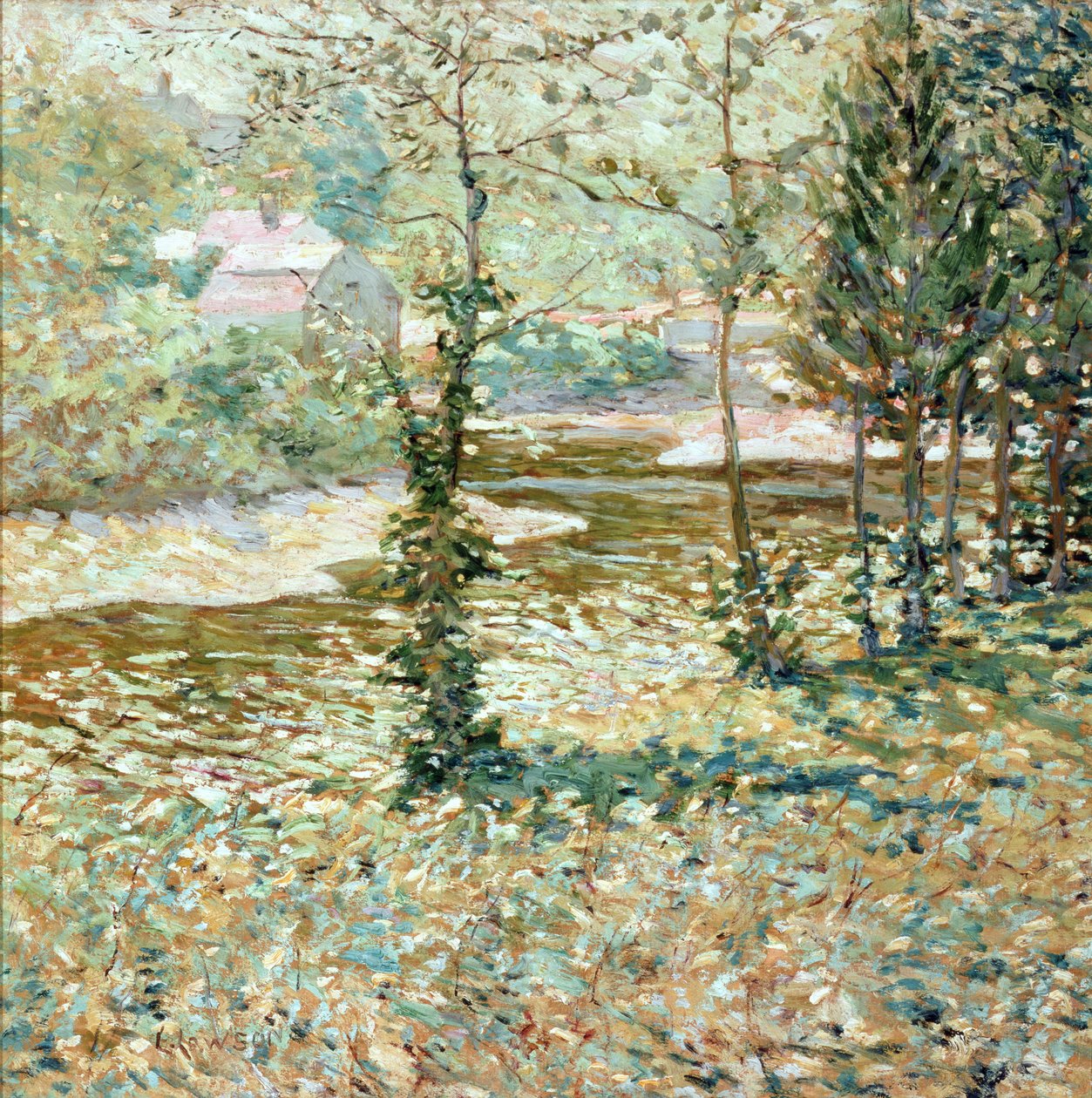 Maaseutumaisema, talvi, 1910 tekijältä Ernest Lawson