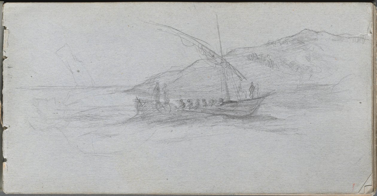 Luonnoskirja, sivu 88: Merimaisema ja kuva. tekijältä Jean Louis Ernest Meissonier