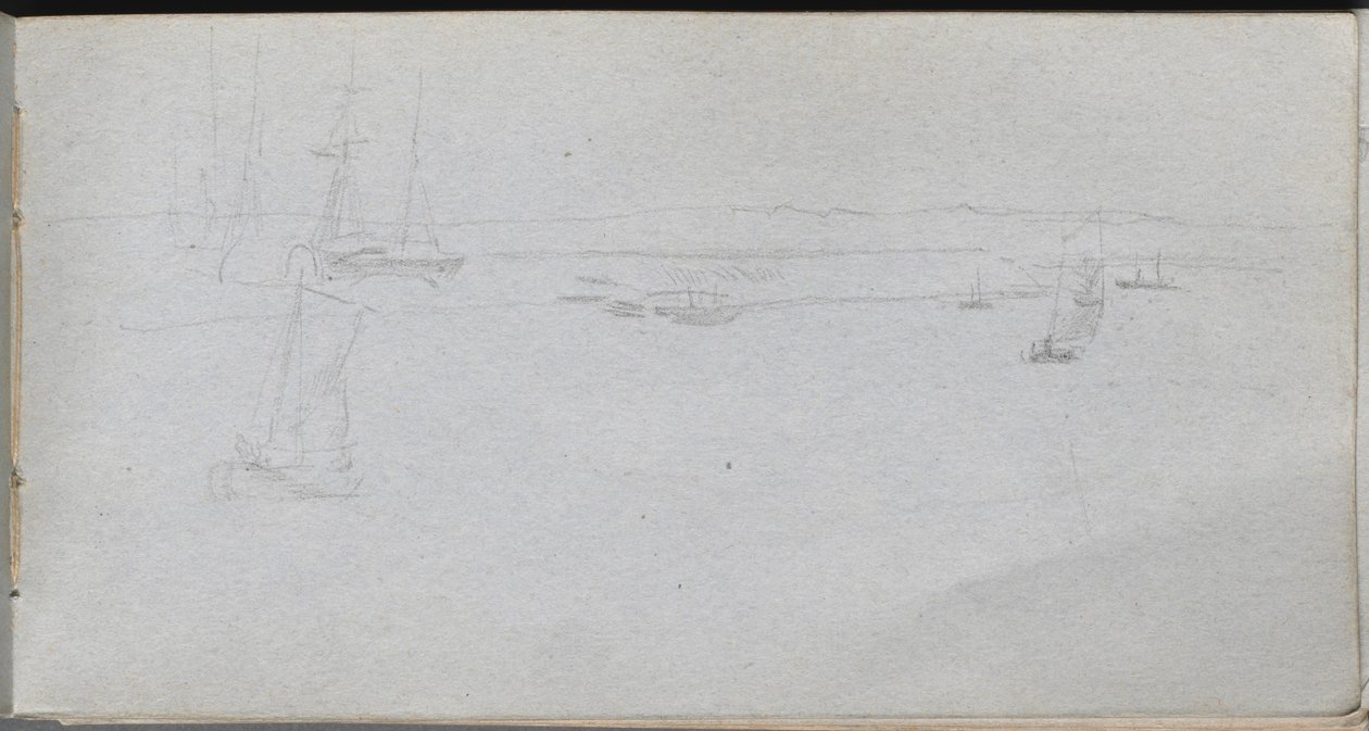 Luonnoskirja, sivu 94: Merimaisema. tekijältä Jean Louis Ernest Meissonier