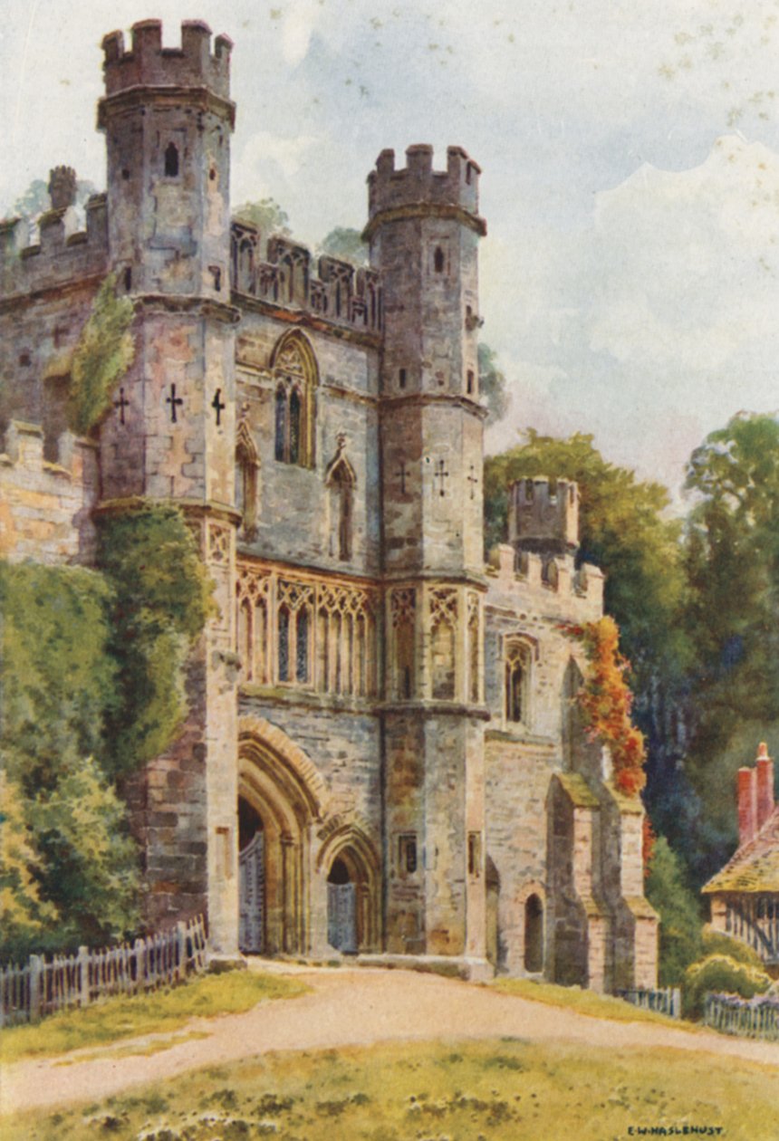 The Gateway, Battle Abbey (väri litho) tekijältä Ernest William Haslehust