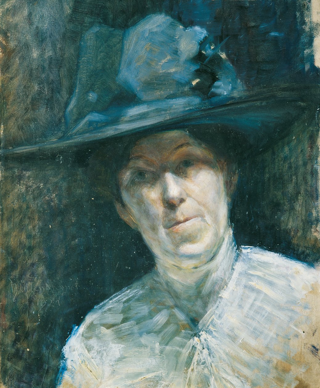 Nainen sinisessä hatussa tekijältä Ernestine von Hüttenbrenner