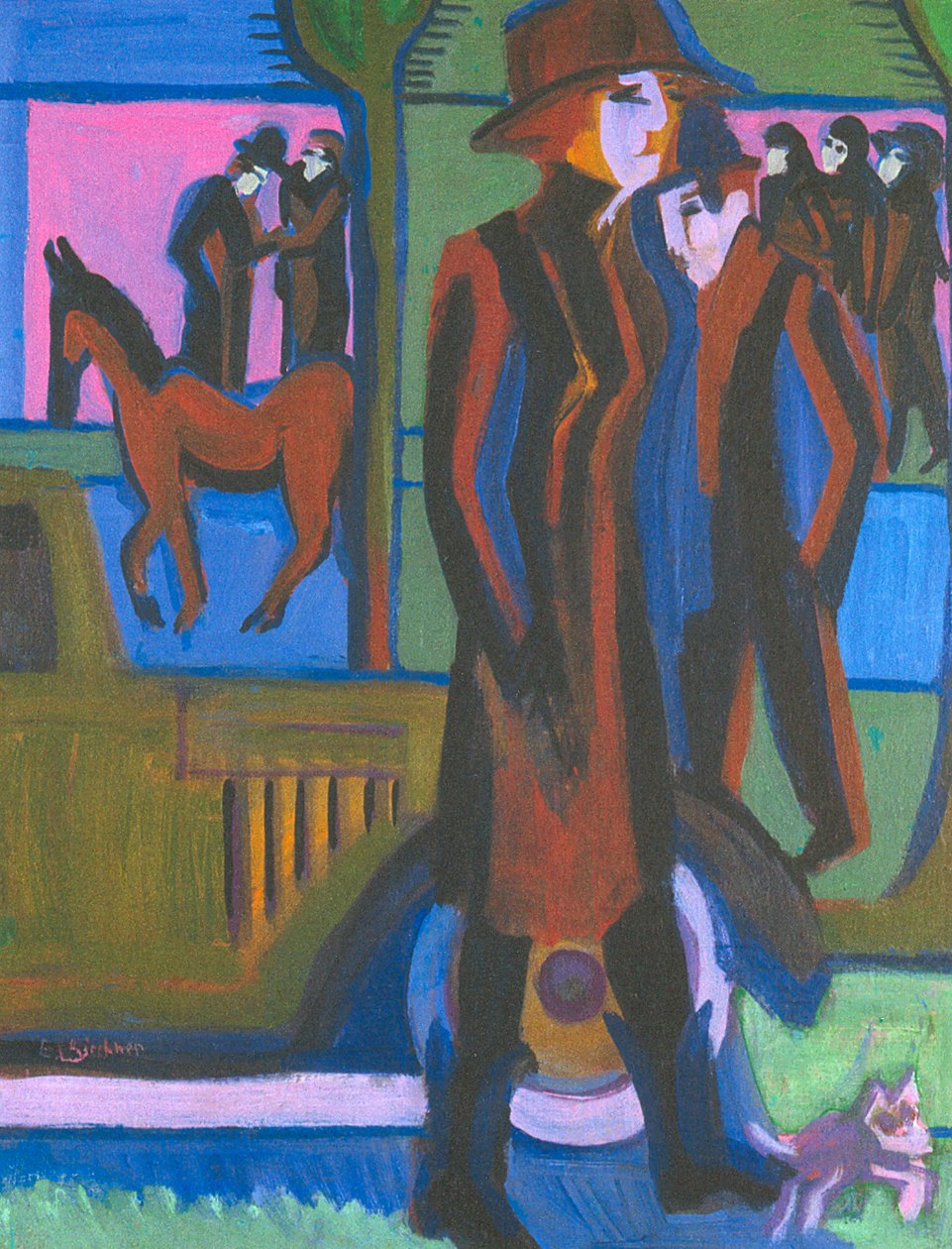 Gehende Dame mit Hündchen tekijältä Ernst Ludwig Kirchner