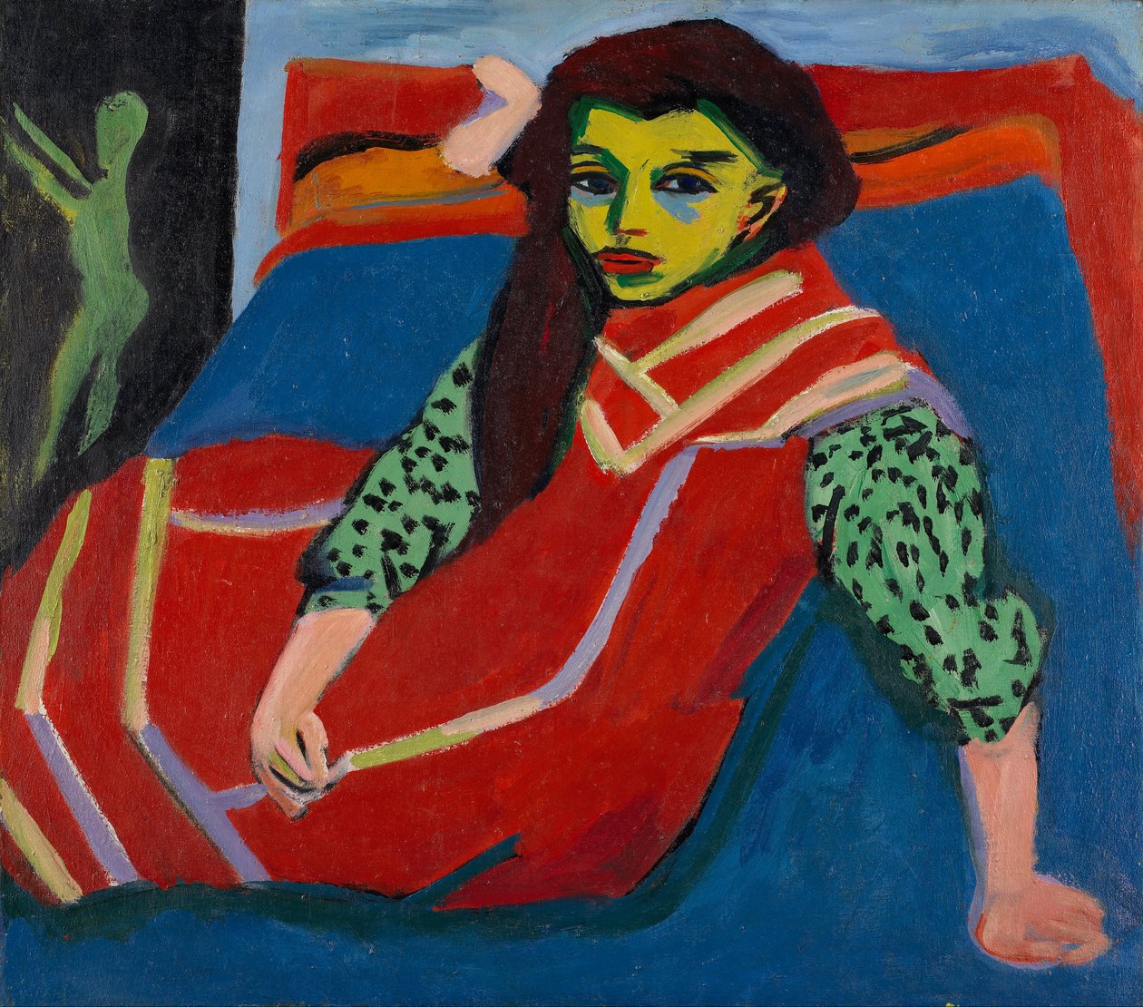 Istuva tyttö (Fränzi Fehrmann) tekijältä Ernst Ludwig Kirchner