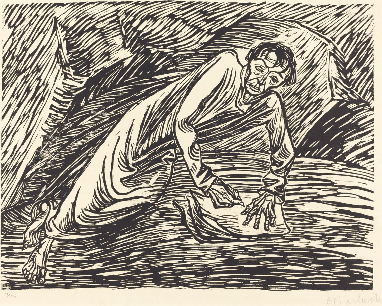Kirjoittava profeetta (Pyhä Johannes Patmoksella) tekijältä Ernst Barlach