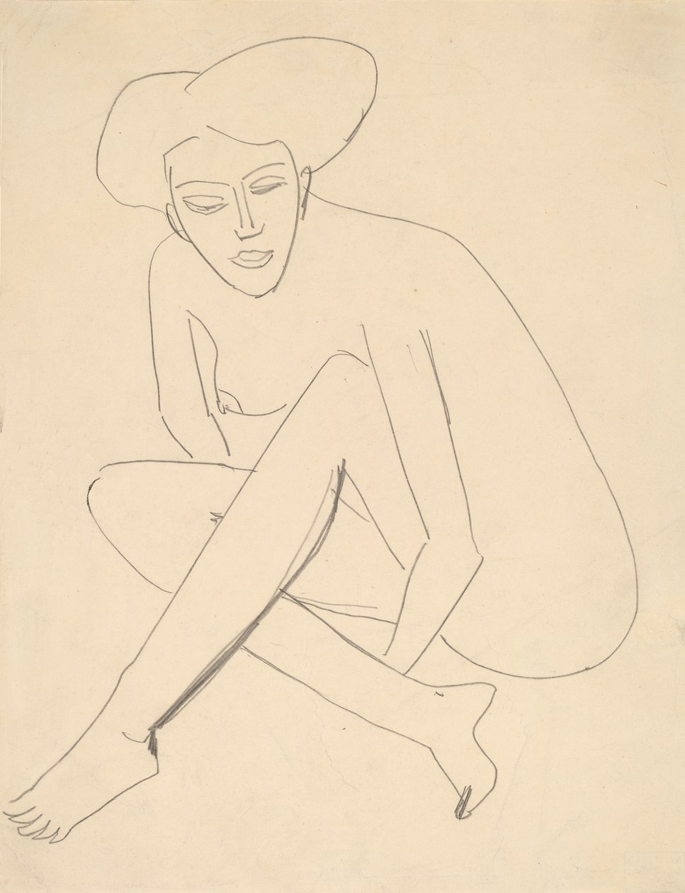 Dodo istuu, 1910. tekijältä Ernst Ludwig Kirchner