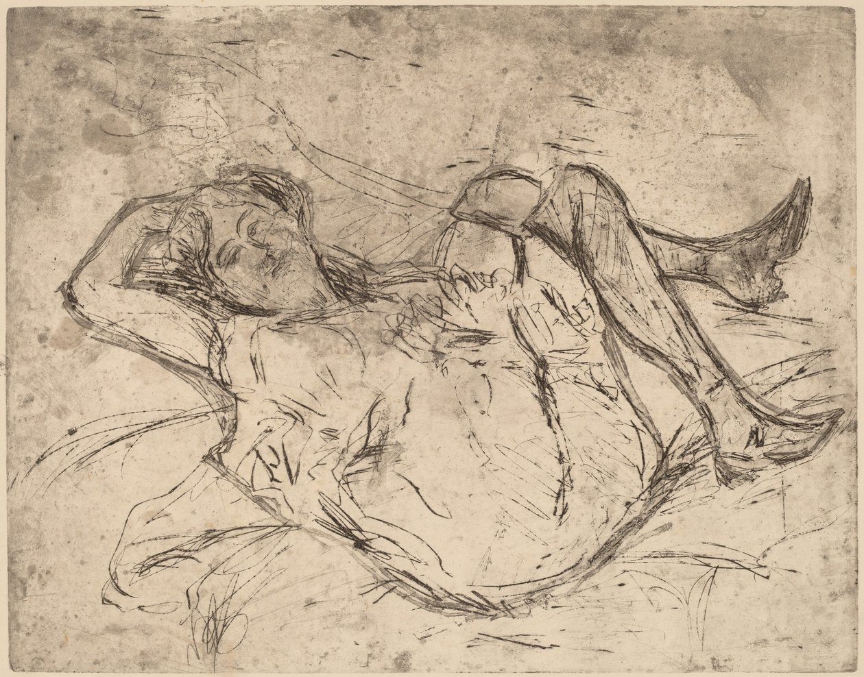 Unelmoitava tyttö, 1906. tekijältä Ernst Ludwig Kirchner