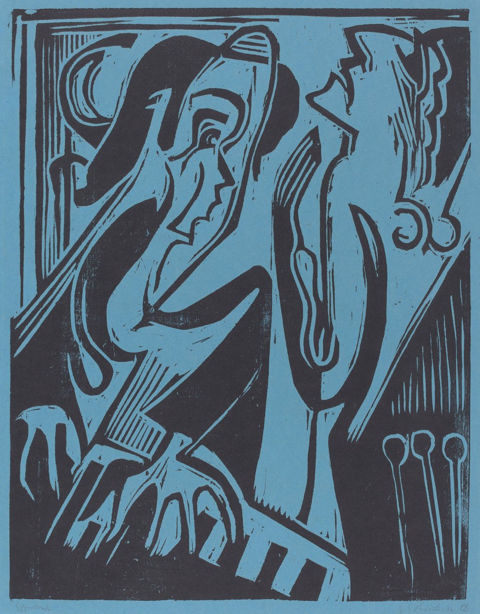 Pianisti ja laulaja, 1928. tekijältä Ernst Ludwig Kirchner