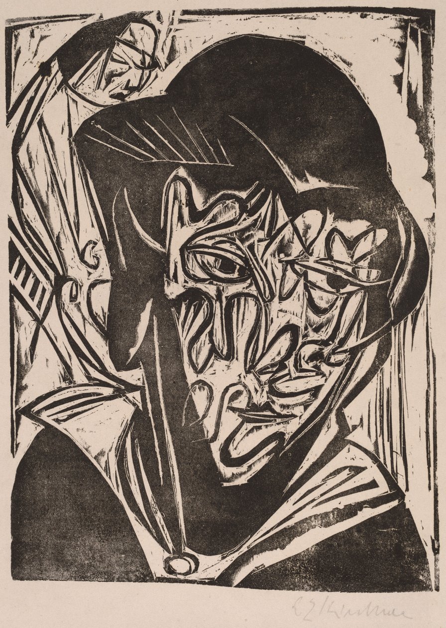 Nainen hunnulla, 1915. tekijältä Ernst Ludwig Kirchner