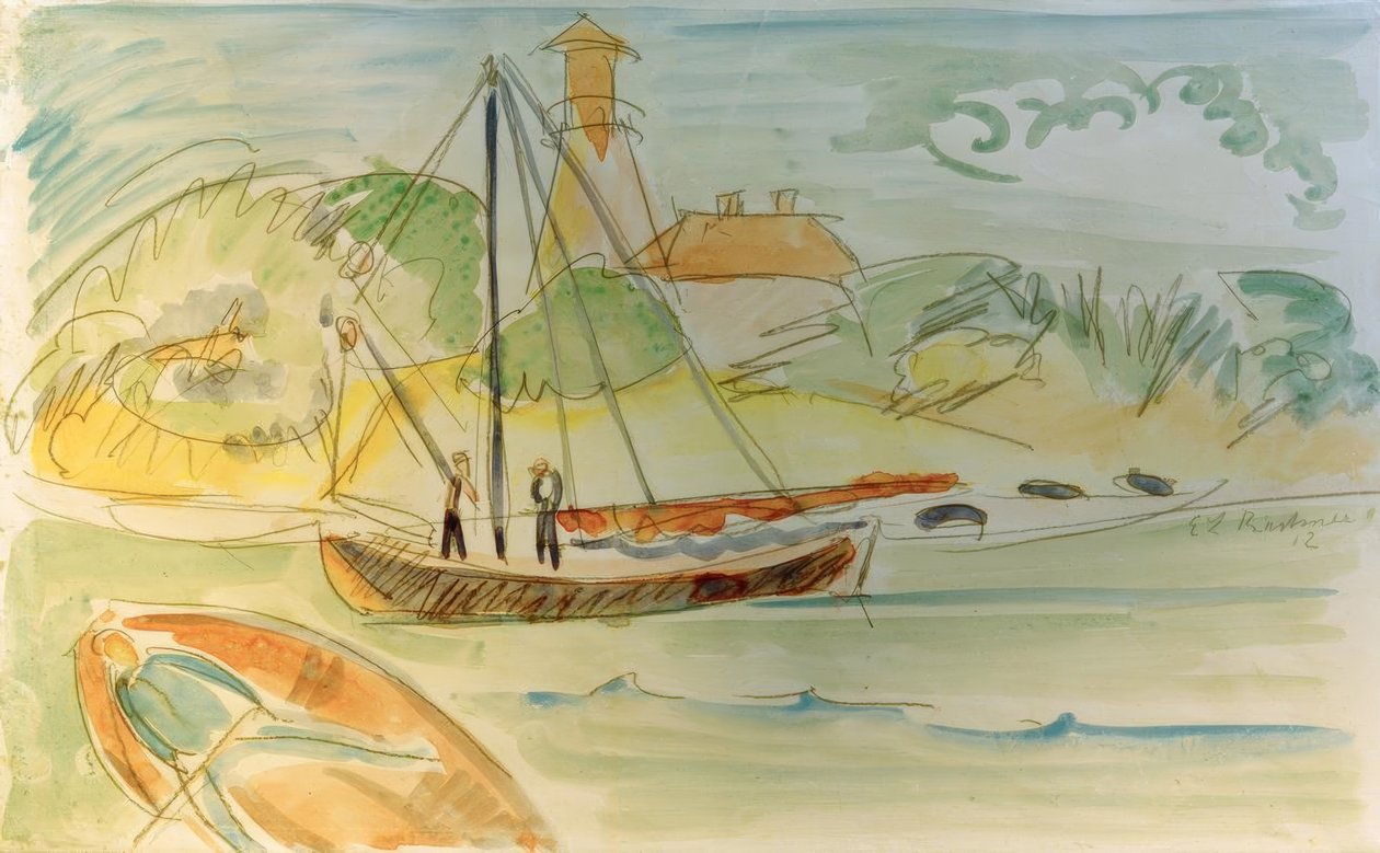 Fehmarnin rannikko ja majakka tekijältä Ernst Ludwig Kirchner