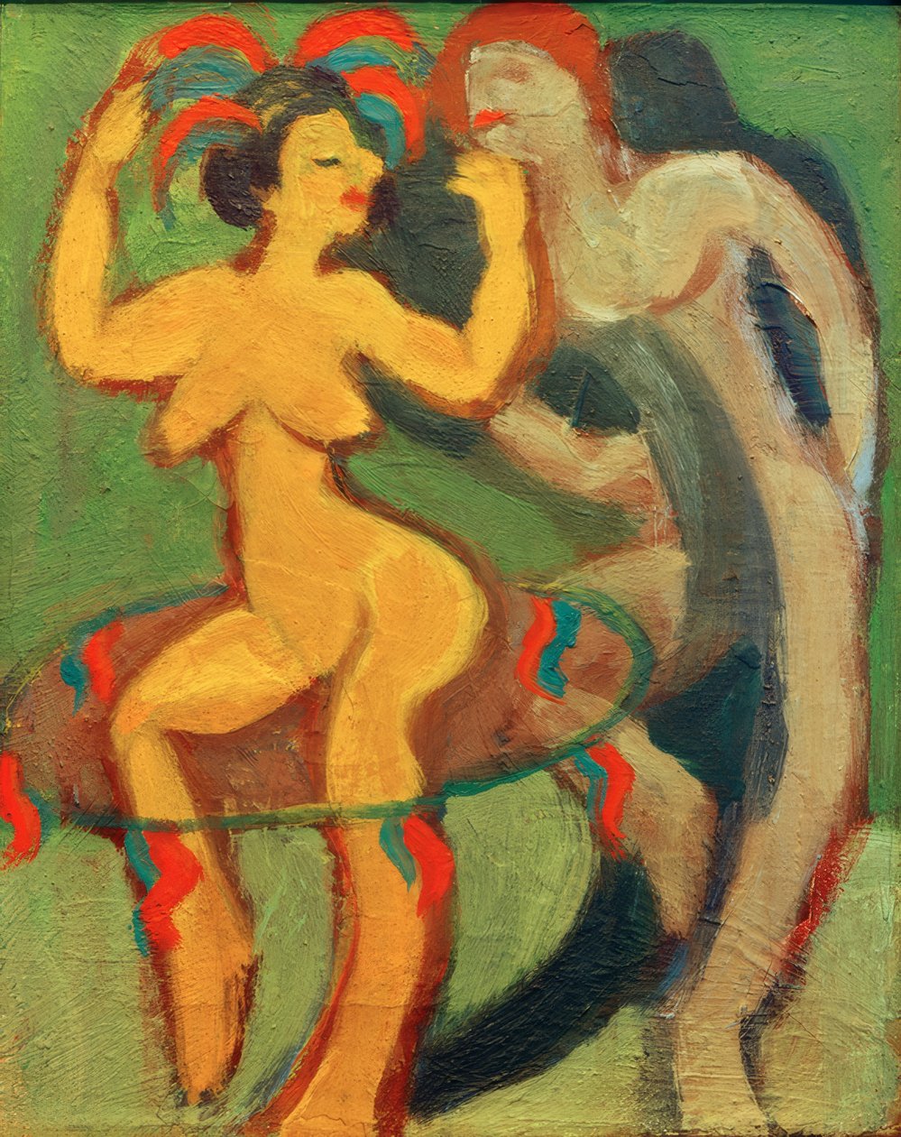 Keltainen tanssija harmaa kumppani tekijältä Ernst Ludwig Kirchner