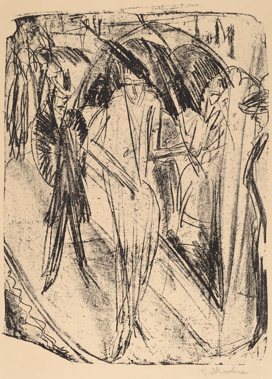 Lady in the Rain tekijältä Ernst Ludwig Kirchner