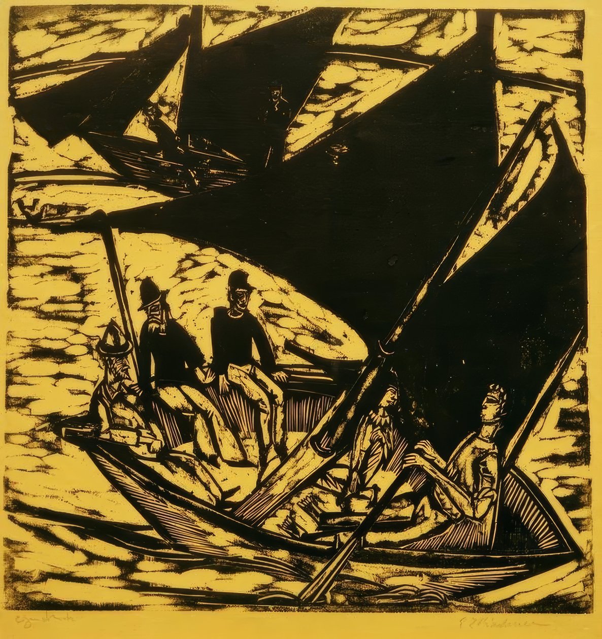 Purjeveneet lähellä Fehmarnia tekijältä Ernst Ludwig Kirchner