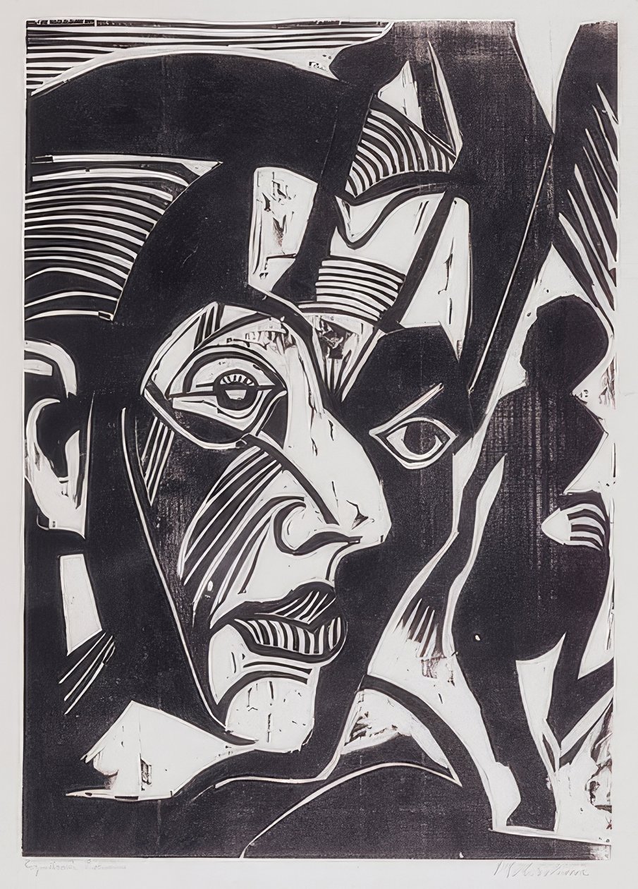 Omakuva (vuorten melankoliaa). 1929 tekijältä Ernst Ludwig Kirchner