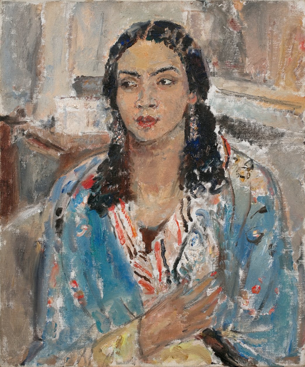 Sininen takki (öljy kankaalle) tekijältä Ethel Walker