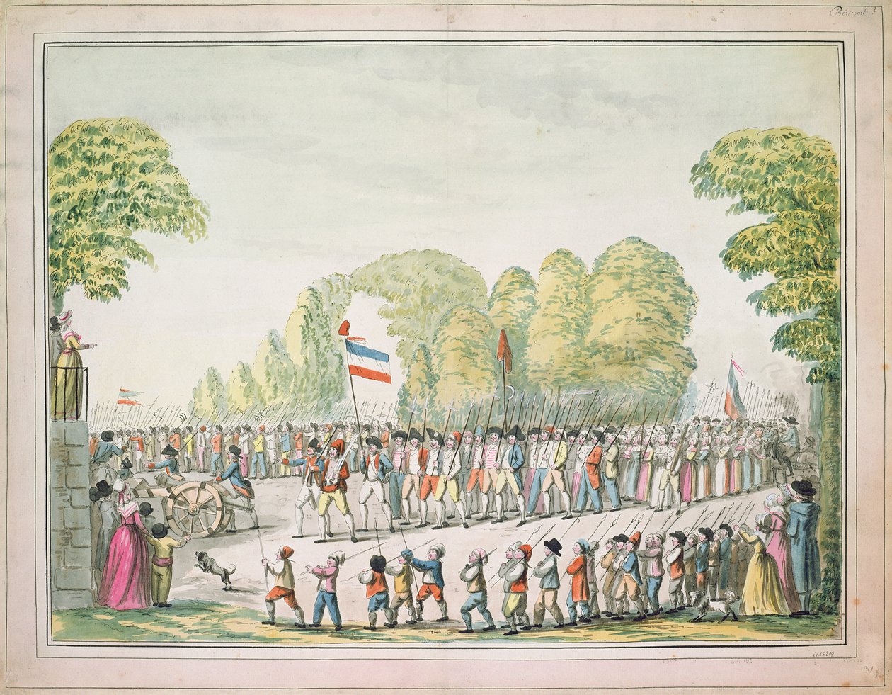 Vallankumouksellinen kulkue, n. 1789 tekijältä Etienne Bericourt