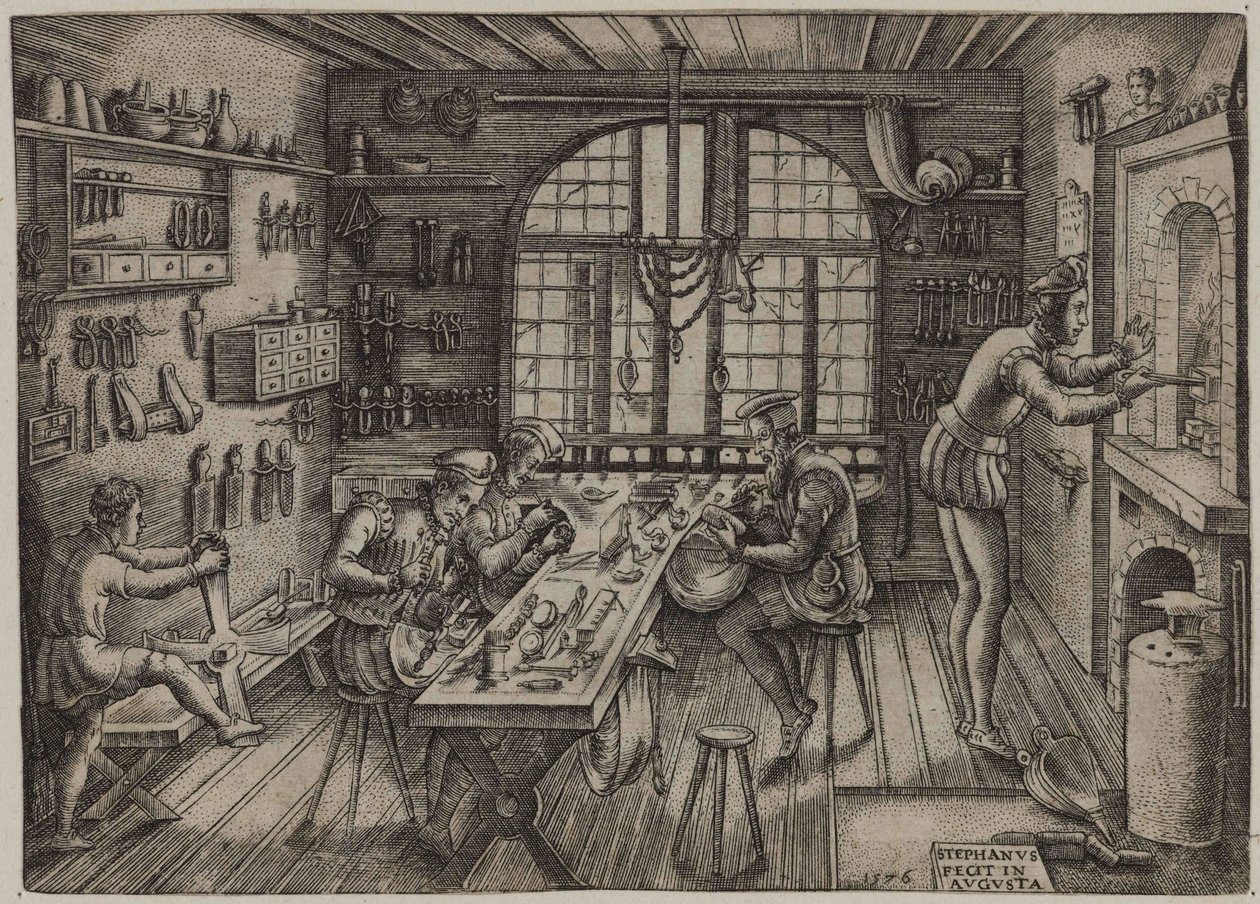 Kultasepänpaja, 1576. tekijältä Etienne Delaune