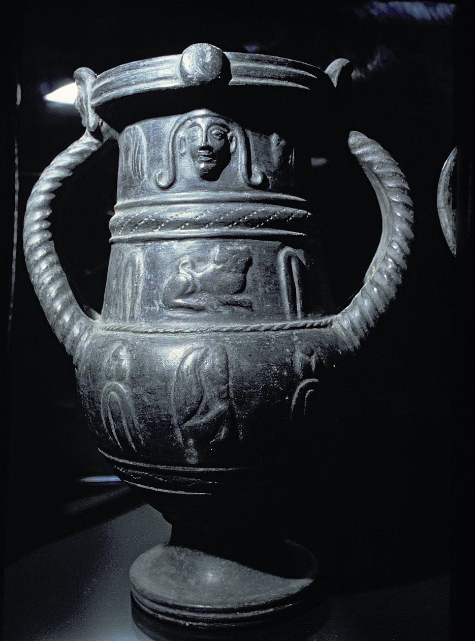 Mustahahmoinen maljakko, etruskit, 6. vuosisadalla eKr. (bucchero-astiat) tekijältä Etruscan