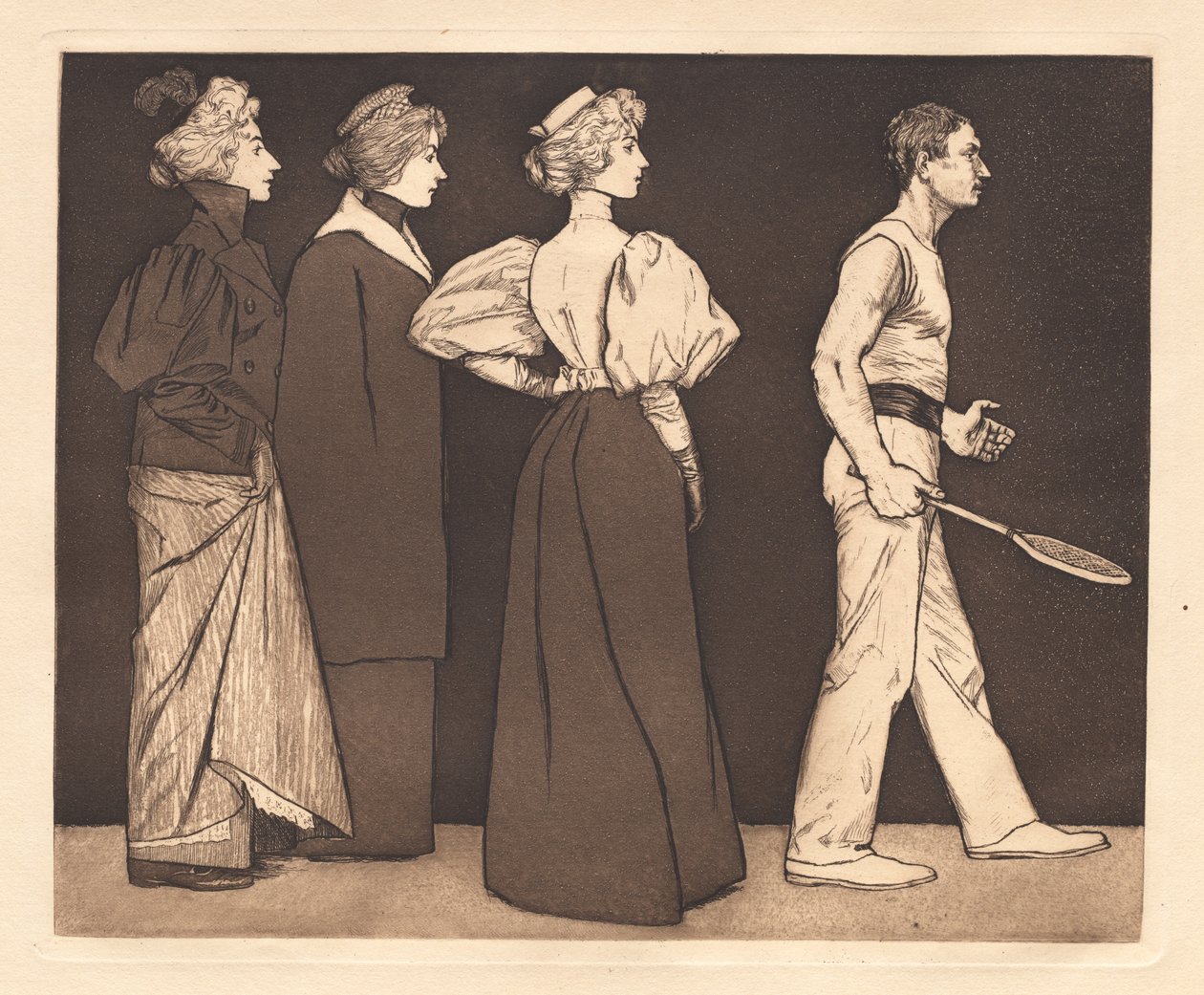 Tennispelaaja, 1896. tekijältä Eugen Kirchner