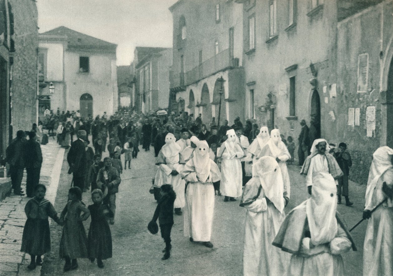 Hautajaiskulkue, Taormina, Sisilia, Italia, 1927 tekijältä Eugen Poppel
