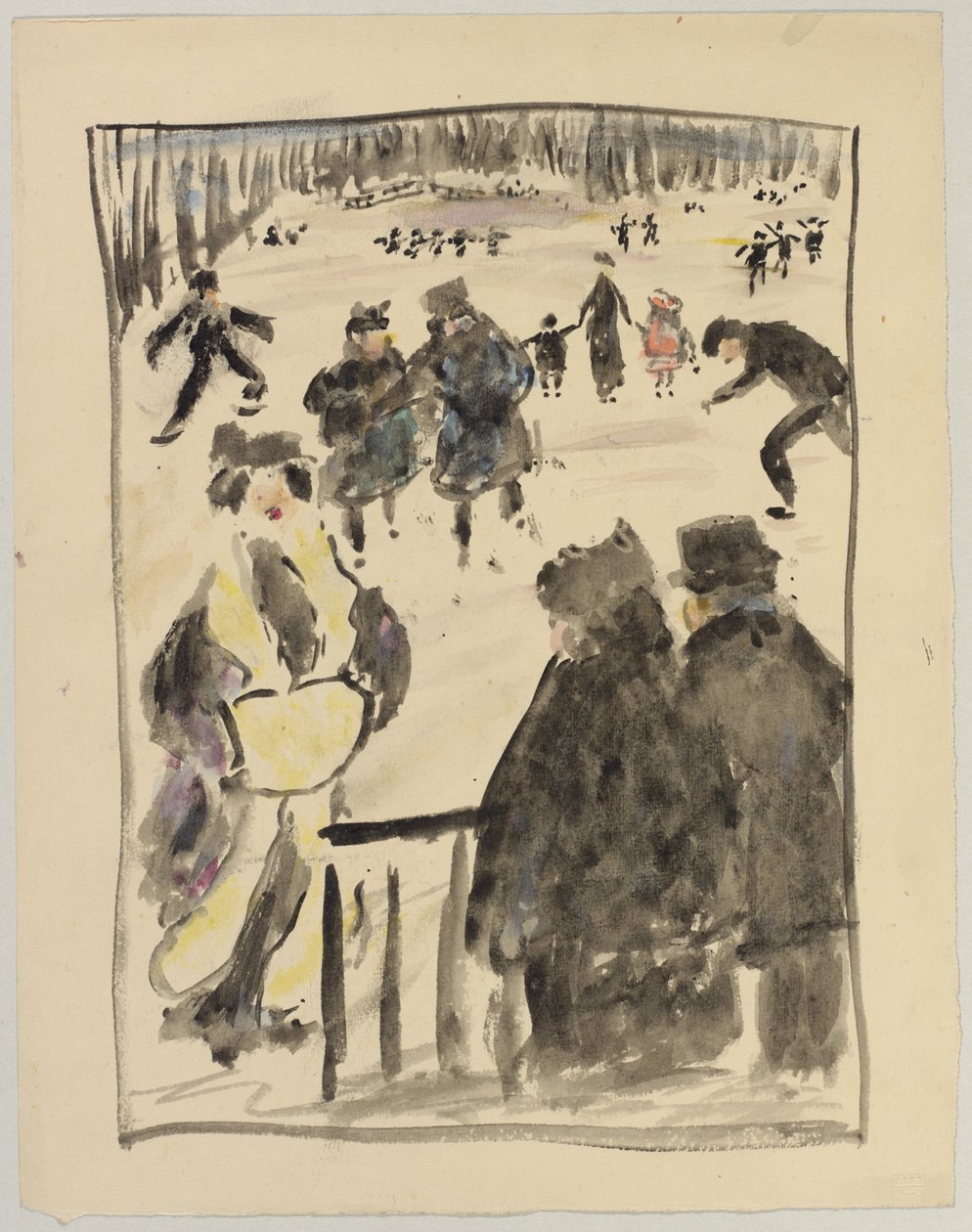 Talvimaisema (luistelijat jäällä) tekijältä Eugen von Kahler