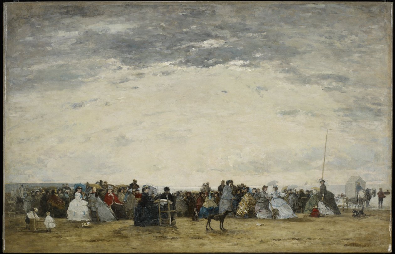 Lomanviettäjät Trouvillen rannalla tekijältä Eugene Louis Boudin