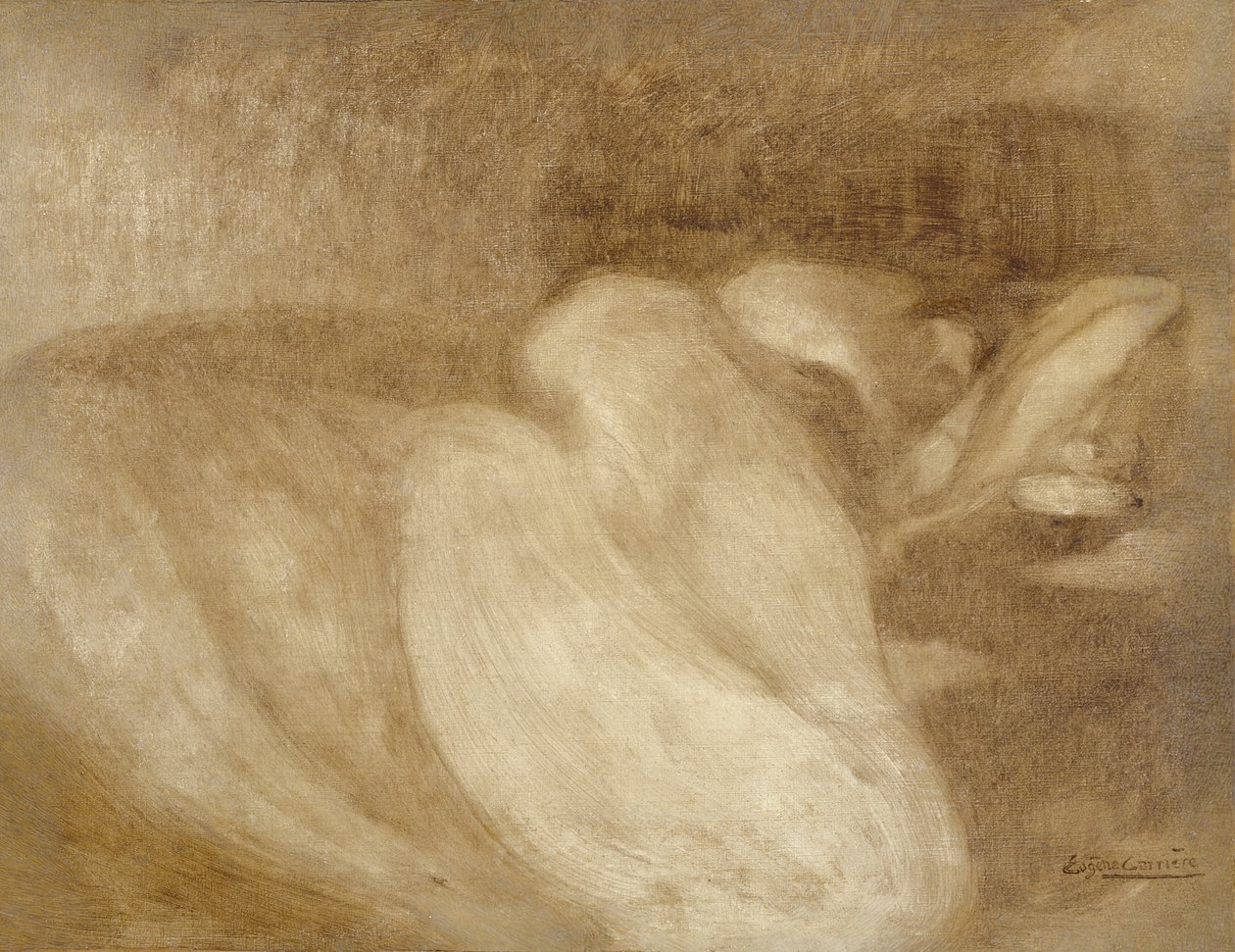 Nukkuva nainen, 1899 tekijältä Eugène Carrière