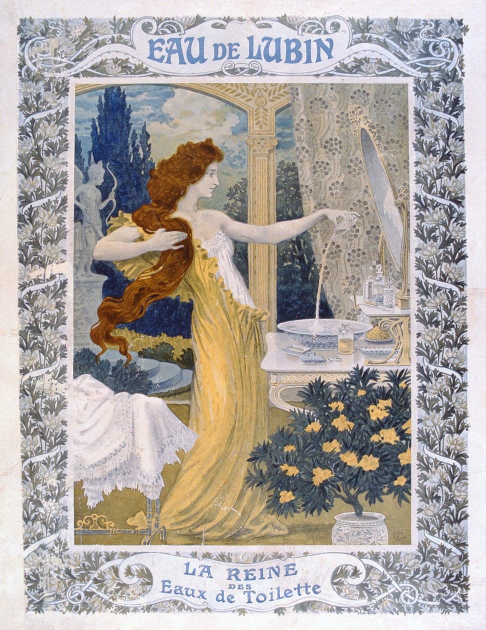Julistemainos "Eau de Lubin", n. 1900 tekijältä Eugene Grasset