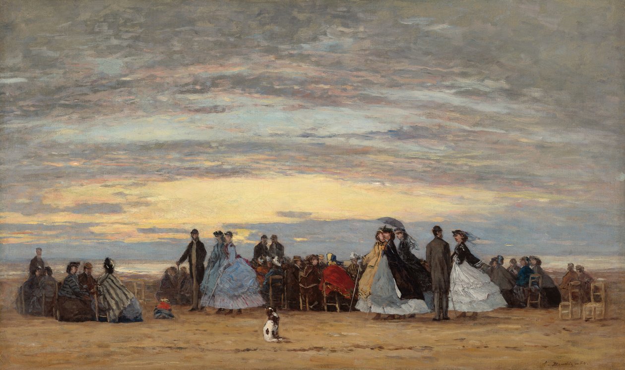 La plage à Villerville tekijältä Eugene Louis Boudin