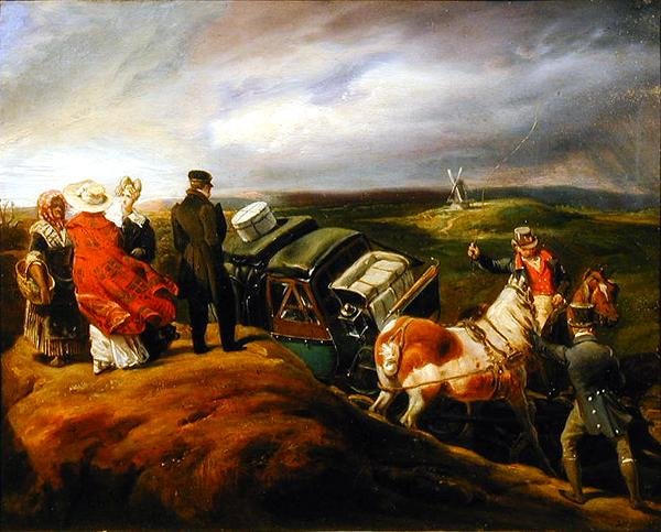 Mail Coach (öljy kankaalle) tekijältä Eugene Louis Lami